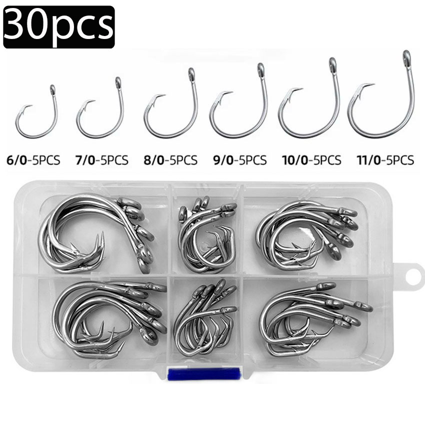 Fishing Hook Assortment - 30 pièces/boîte hameçons de pêche en
