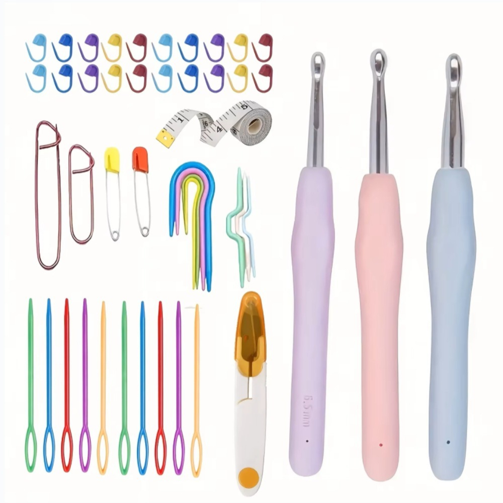 Fishing Hook Size - Kit d'aiguilles à crocheter ergonomiques grande