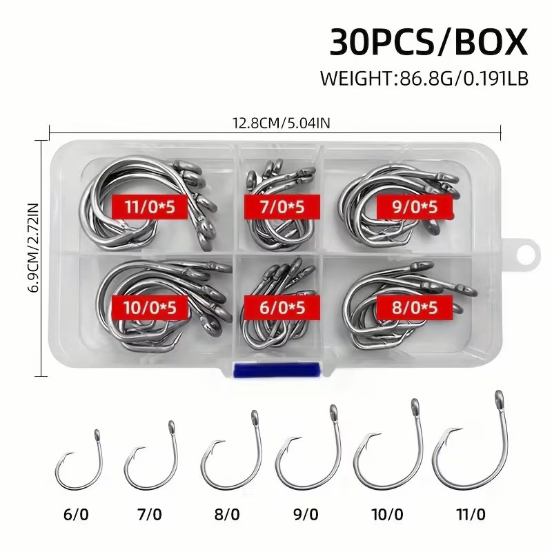 30 pièces/boîte hameçons de pê - Fishing Hook Assortment avis et prix