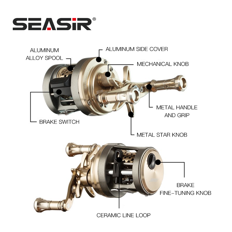 SEASIR JH tout en métal tambou - Abu Garcia Reel Max avis et prix